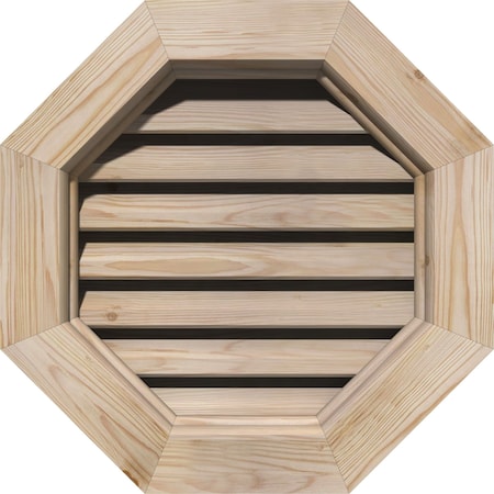 Octagonal Gable Vent Unfinished, Functional, Pine Gable Vent W/ Brick Mould Face Frame, 32W X 32H